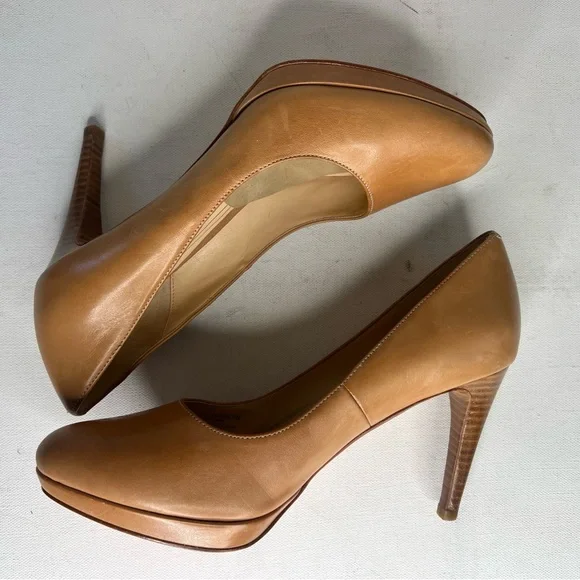 Cole Haan leather tan spike heel pumps - Picture 8 of 9
